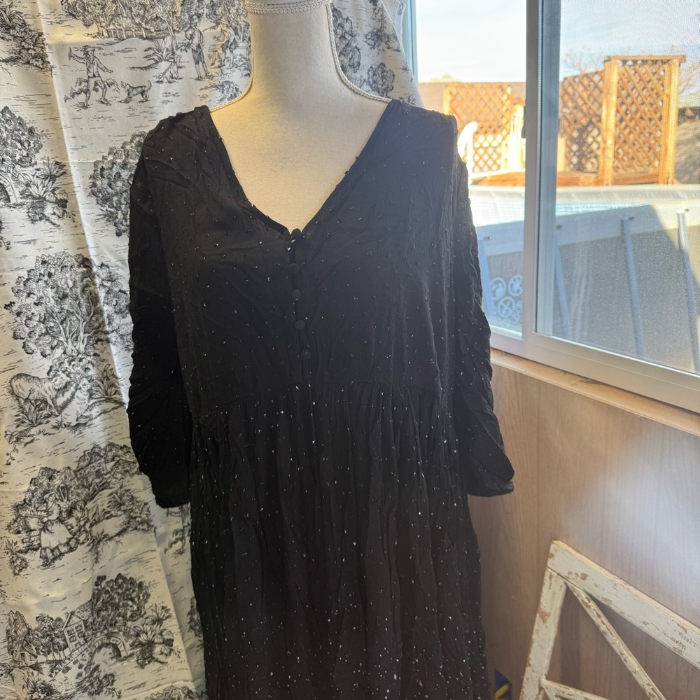 Torrid Woman’s Plus Size Black Maxi Dress 2X Witchy Stars Halloween